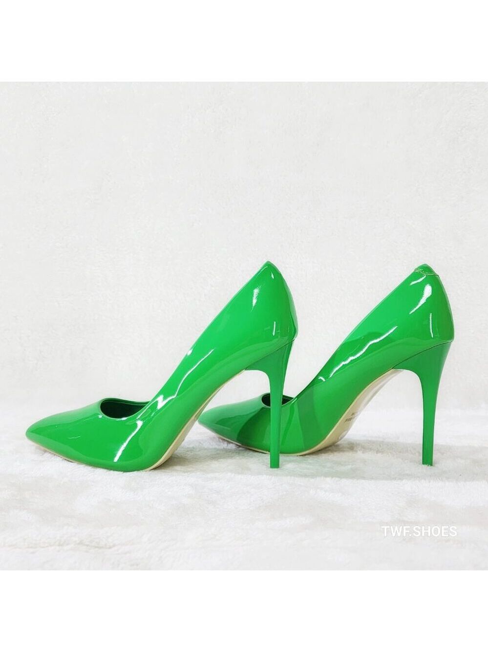 Glossy Green Patent High Heel Shoes Pumps Fabio